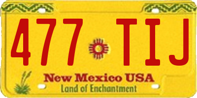 NM license plate 477TIJ