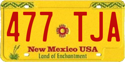 NM license plate 477TJA