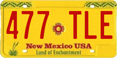 NM license plate 477TLE