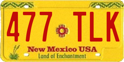 NM license plate 477TLK