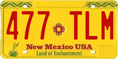 NM license plate 477TLM