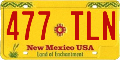 NM license plate 477TLN