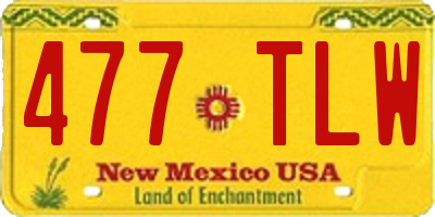 NM license plate 477TLW