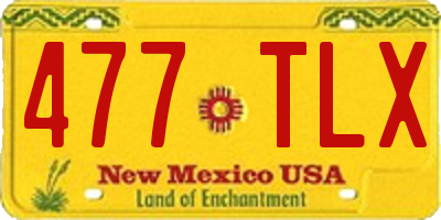 NM license plate 477TLX