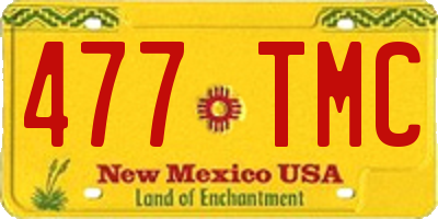 NM license plate 477TMC