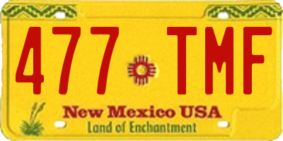 NM license plate 477TMF