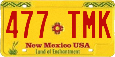 NM license plate 477TMK
