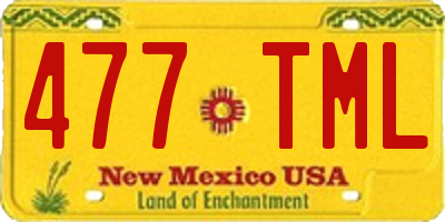 NM license plate 477TML