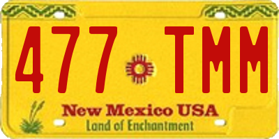 NM license plate 477TMM