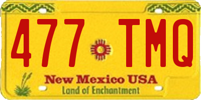 NM license plate 477TMQ