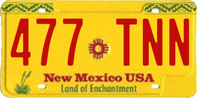 NM license plate 477TNN