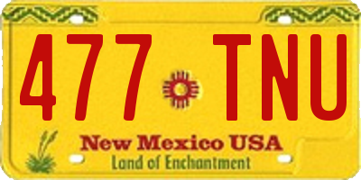 NM license plate 477TNU