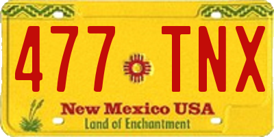 NM license plate 477TNX
