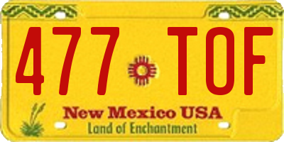 NM license plate 477TOF