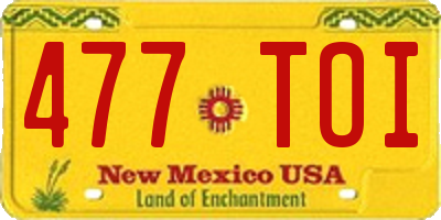 NM license plate 477TOI