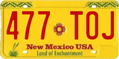NM license plate 477TOJ