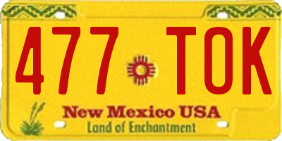 NM license plate 477TOK