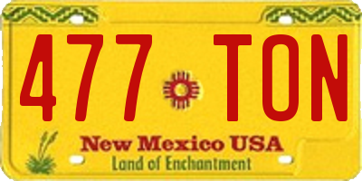 NM license plate 477TON