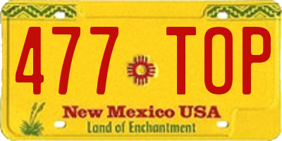 NM license plate 477TOP