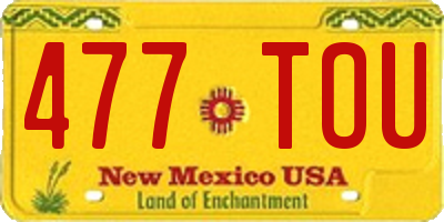 NM license plate 477TOU