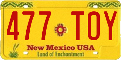 NM license plate 477TOY