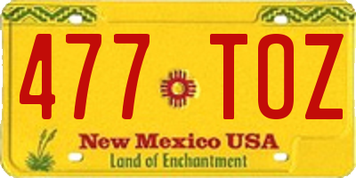 NM license plate 477TOZ