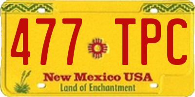 NM license plate 477TPC