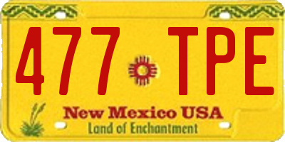 NM license plate 477TPE