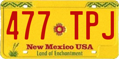 NM license plate 477TPJ