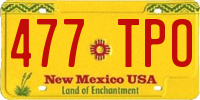 NM license plate 477TPO