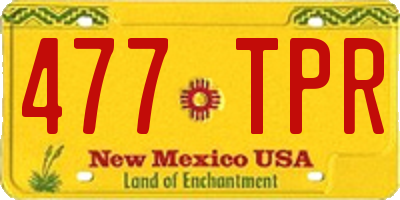 NM license plate 477TPR