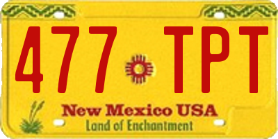 NM license plate 477TPT