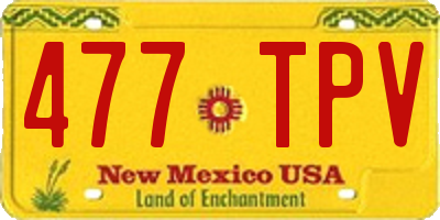 NM license plate 477TPV