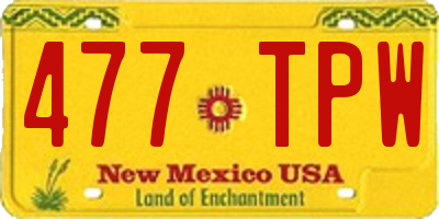 NM license plate 477TPW