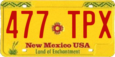 NM license plate 477TPX