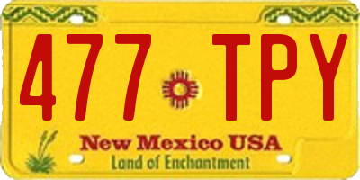 NM license plate 477TPY