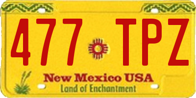 NM license plate 477TPZ
