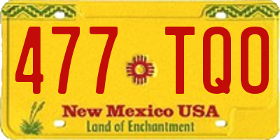 NM license plate 477TQO