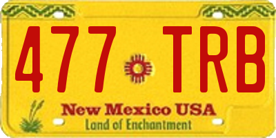 NM license plate 477TRB