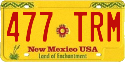 NM license plate 477TRM