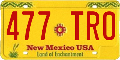 NM license plate 477TRO