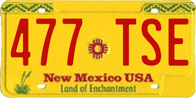 NM license plate 477TSE