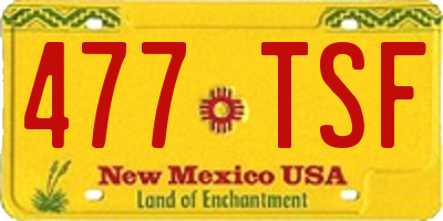 NM license plate 477TSF