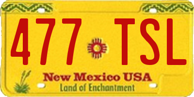 NM license plate 477TSL