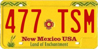 NM license plate 477TSM