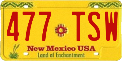 NM license plate 477TSW
