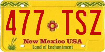 NM license plate 477TSZ