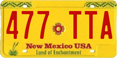 NM license plate 477TTA