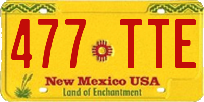 NM license plate 477TTE