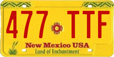 NM license plate 477TTF